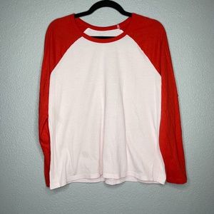 Sleep Chic Women's Pink & Red Longsleeve top- L